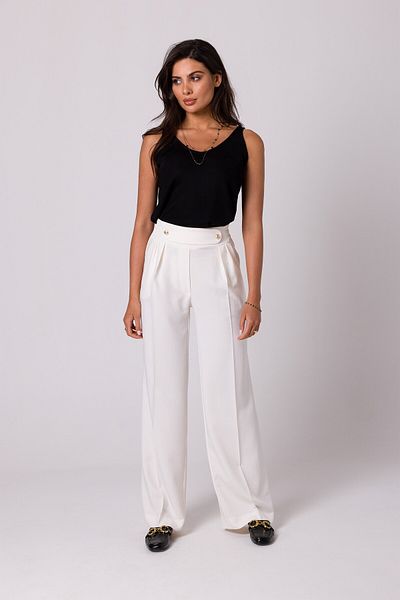 BEWEAR Wide-leg trousers with a crease and decorative buttons