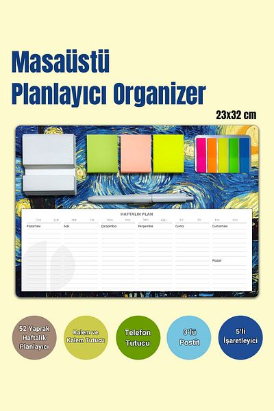 Copyrite Комплект органайзери за настолен планер |23x32 см| Функционален, стилен настолен планер