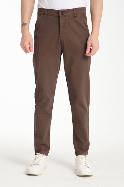 muzzo jeans High Waist Cotton Brown Chino Trousers
