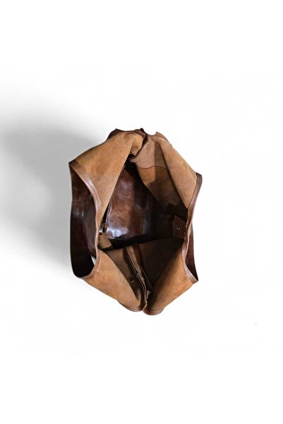 Veskemann Randy Kapaklı Hakiki Deri Antik Kahve Omuz Çantası