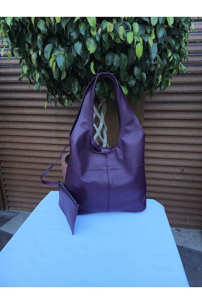 Veskemann Randy Purple Genuine Leather Shoulder Bag