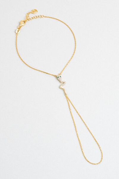 So CHIC... Mistik 18 Ayar Sarı Altın Kaplama 20 Cm Gümüş Şahmeran