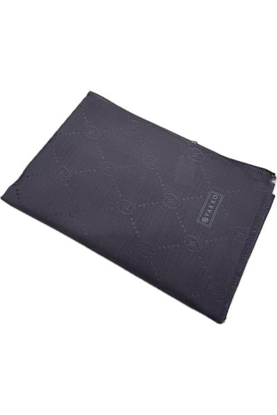 Vakko Şal cu monogramă din bumbac, mătase 40753-antracit