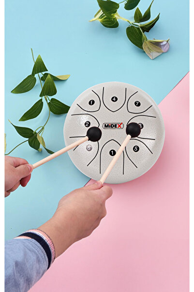 Midex TD-88WH Çelik Dil Davul Handpan 8 İnç 8 Ton Steel Tongue Drum Full Set