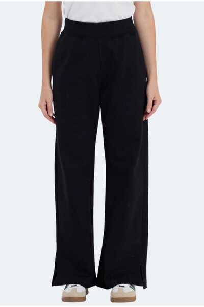 VİZYON Vizyon Kadın 2 Iplik Paça Yırtmaçlı Şardonlu Eşofman Altı Siyah Renk