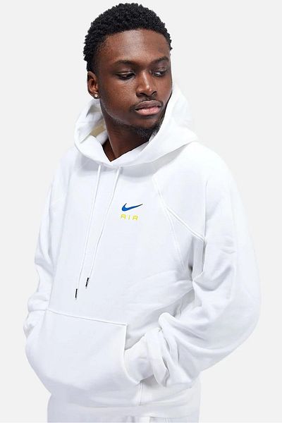 Nike Air French Terry Hoodie Unisex Φούτερ με κουκούλα Oversize Λευκό