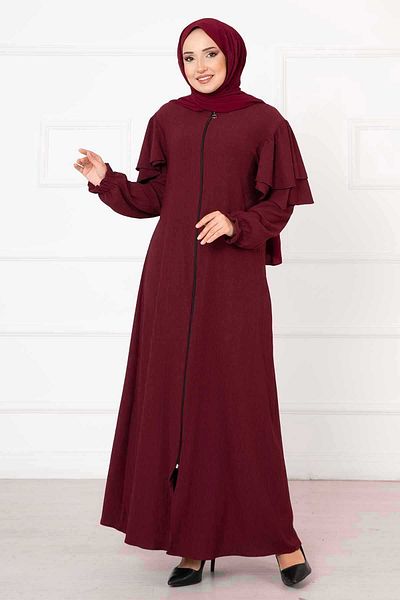 EBRUTESETTÜR Shoulder Ruffle Sleeve Drawstring Ferace