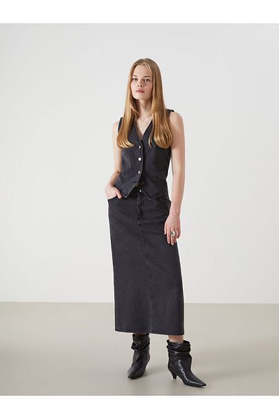 LC Waikiki Fusta de jeans pentru femei Natuvera Standard Fit
