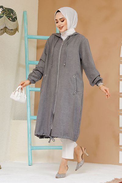 Neva Style Capac Hijab afumat cu fermoar 70792FU