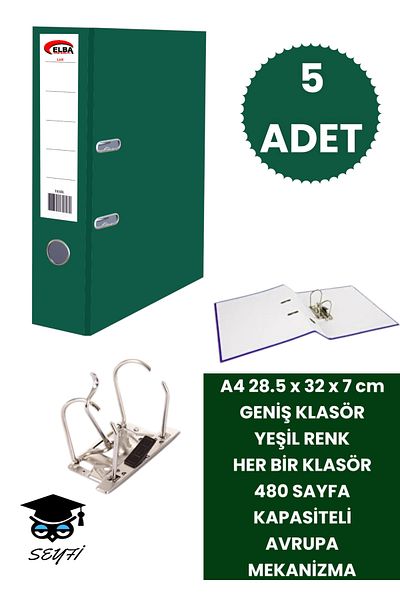 SEYFİKİRTASİYE Office Office Classer - Double Ring, European Metal Mechanism, Narrow and Wide Folder for Various Colors and Quantity