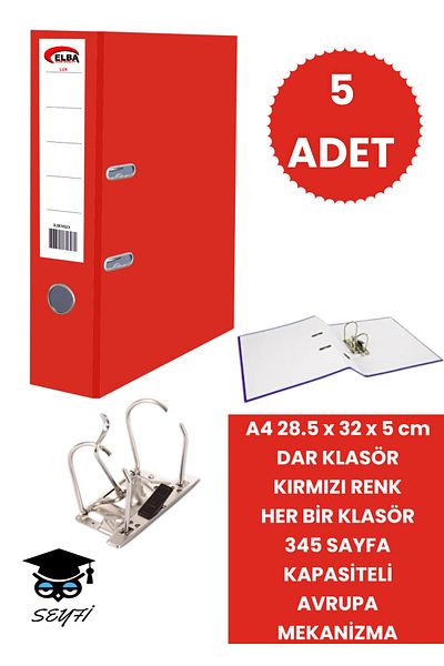 SEYFİKİRTASİYE Office Office Classer - Double Ring, European Metal Mechanism, Narrow and Wide Folder for Various Colors and Quantity