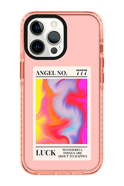 shoptocase iPhone 13 PRO Uyumlu Kenar Korumalı LUCK Manifest Desenli Pembe Te...