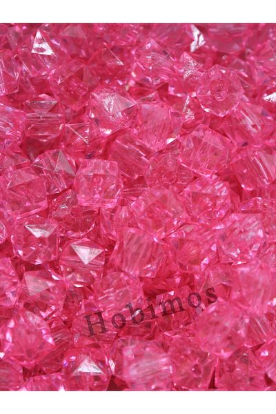 Hobimos 100Pcs 12 mm Pink Acrylic Cube Bag Jewelry Beads