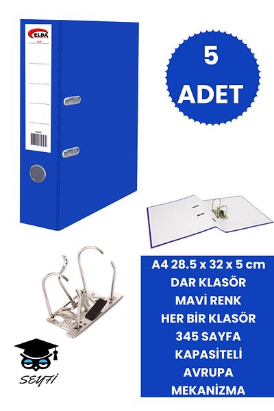 SEYFİKİRTASİYE Office Office Classer - Double Ring, European Metal Mechanism, Narrow and Wide Folder for Various Colors and Quantity