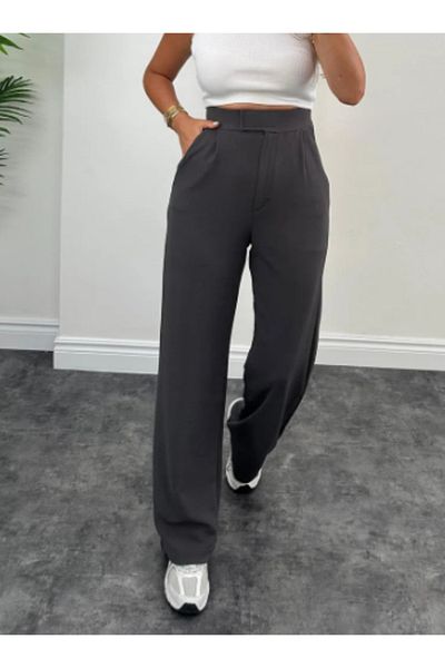 VivaJoy Women's High Waist Pants - Velcro Closure, Lycra Palazzo, Elastic Waist Elastic