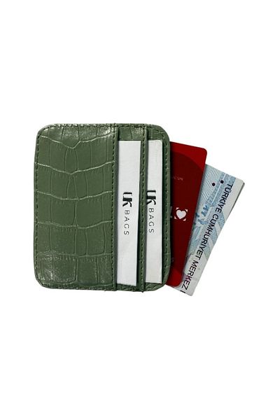 UK BAGS Faux Leather Crocodile Pattern Card Holder