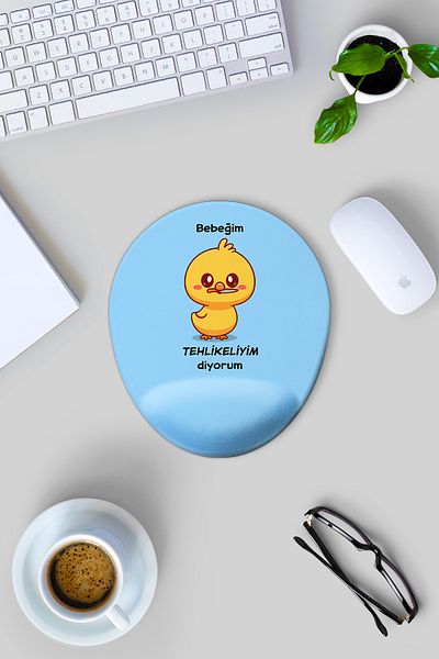 Gizeo Concept Baby I Say I'M Dangerous Patterned Colorful Wrist Support Mouse Pad