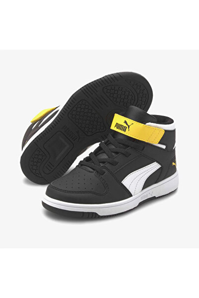 Puma Rebound Layup Sl V Ps Çocuk Uniseks Spor Ayakkabı SİYAH SARI