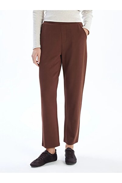 LC Waikiki Γυναικεία φούτερ LCWAIKIKI Basic καφέ ελαστική μέση