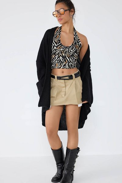 No Matter What Zebra Print Crop Blouse
