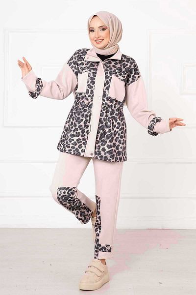 EBRUTESETTÜR Set cu model leopard cu tunel în talie