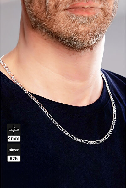 Genel Markalar 4mm Figaro 925 Ayar Gümüş Kolye