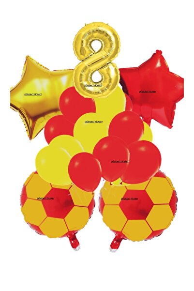 DÜVENCİ TİCARET ΚΙΤΡΙΝΟ ΚΟΚΚΙΝΟ ΣΕΤ ΜΠΑΛΟΝΙΩΝ ΓΕΝΕΘΛΙΩΝ ΜΕ ΘΕΜΑ ΤΟ ΠΟΔΟΣΦΑΙΡΟ