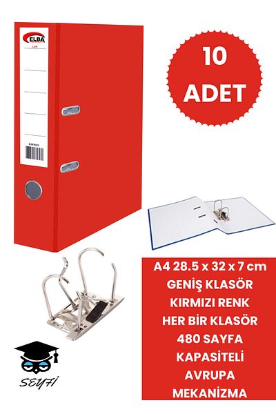 SEYFİKİRTASİYE Office Office Classer - Double Ring, European Metal Mechanism, Narrow and Wide Folder for Various Colors and Quantity