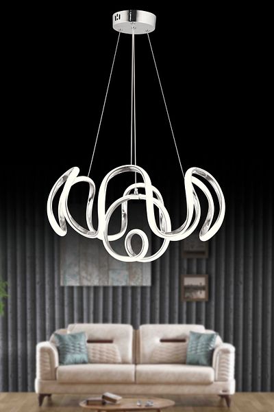 KUZEY AYDINLATMA Lina Two Floor Controlled 3 Color Led Modern Chandelier