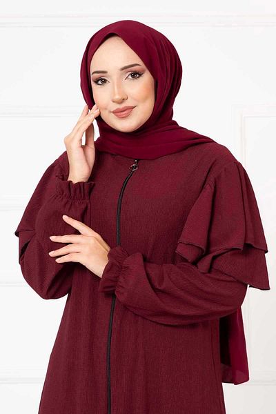EBRUTESETTÜR Shoulder Ruffle Sleeve Drawstring Ferace