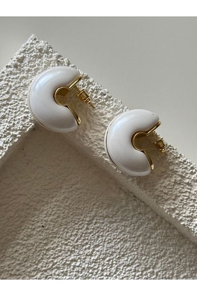 Rossetto Atelier Pearlescent Half Hoop Earrings