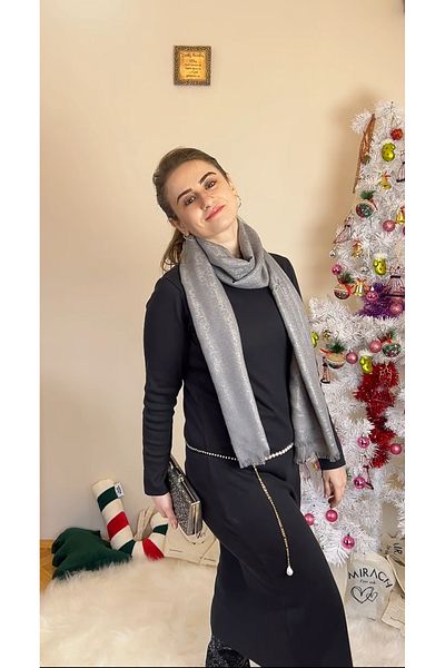 mirach Γυναικείο χριστουγεννιάτικο φόρεμα πλεκτό με ραβδώσεις μάξι μακρύ πρωτοχρονιάτικο φόρεμα
