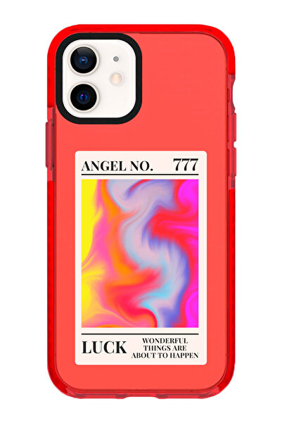 shoptocase iPhone 11 Uyumlu Kenar Korumalı LUCK Manifest Desenli Kırmızı Tele...