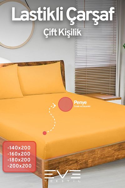 Eve Tekstil Fitted High Quality Combed Cotton Fabric Double Fitted Sheet
