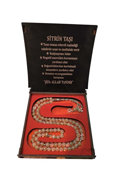 hüseyin ceran SİTRİN TAŞI 99 DOĞAL TAŞ TESBİH KUTULU