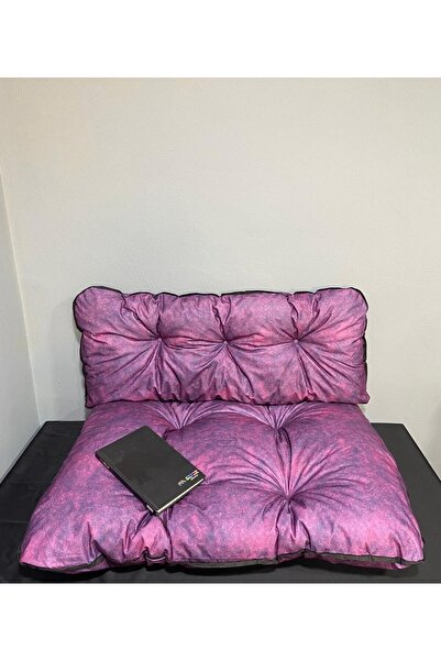 beyzima Puf Petek Önü Palet Yer Minderi Ikili Takım Mor Minder