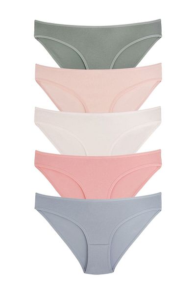 LİBELLA İÇ GİYİM Chiloți din bumbac lycra multicolori pentru femei, pachet Eco de 5
