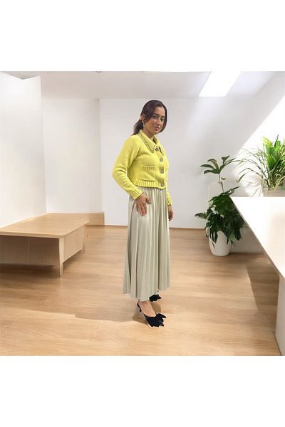 tarzınısec Fusta plisată cu aspect piele cu talie elastică