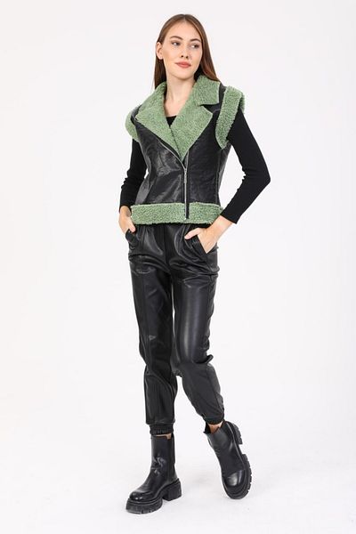 Reji Fur Garnished Leather Vest