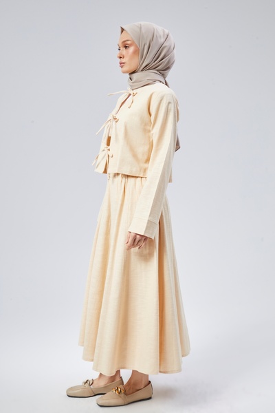 EN WOMAN Flamli Linen Skirted Kimono Set