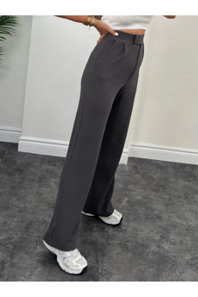VivaJoy Women's High Waist Pants - Velcro Closure, Lycra Palazzo, Elastic Waist Elastic
