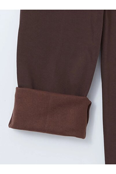 LC Waikiki LCW Modest Kahverengi Beli Lastikli Kadın Kalın Eşofman Altı