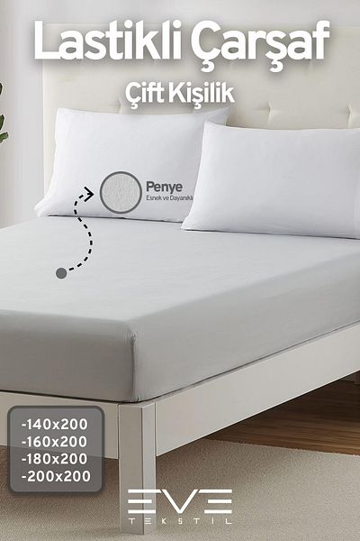 Eve Tekstil Fitted High Quality Combed Cotton Fabric Double Fitted Sheet