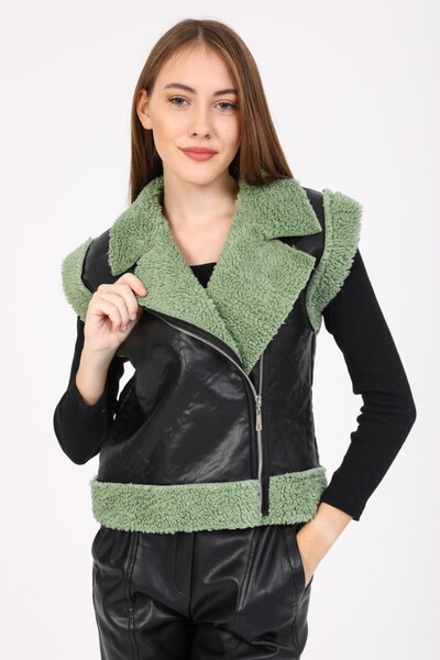 Reji Fur Garnished Leather Vest