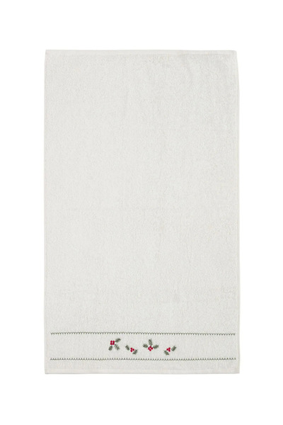 LC Waikiki Lcw Home Ecru Floral Embroidered Face Towel 50X80 cm