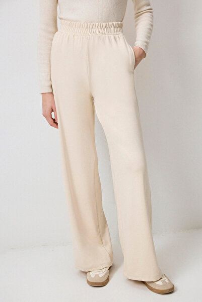 Touché Privé Pletené kalhoty rovného střihu s elastickým pasem