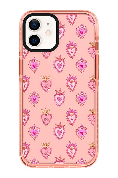 shoptocase حافظة هاتف وردية اللون بنمط قلب وردي مع حماية للحواف متوافقة مع هاتف iPhone 11،