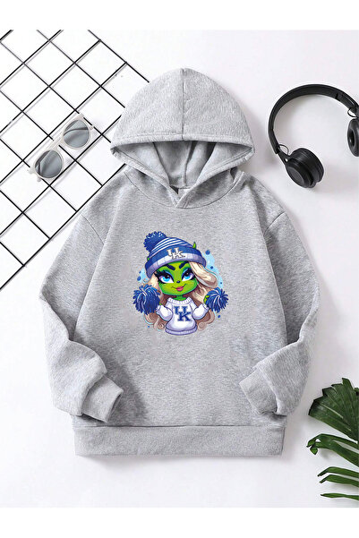 YUNAYT Детски суичър с щампи с качулка