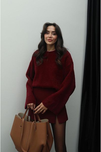 Havoş Pulover moale de iarnă Burgundy