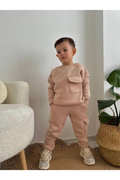 MİO Boy's Raised Pocket Detailed Bottom Top Set